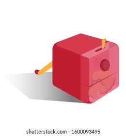 Cartoon color plastic vector sharpener