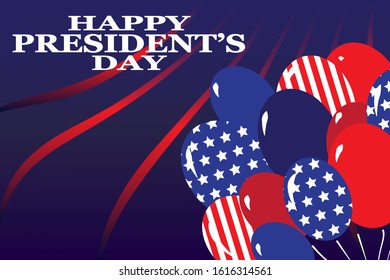 Cartoon color President day banner