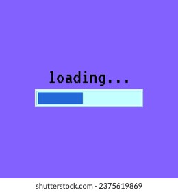 Cartoon Color Progress Loading Bar Sign UI Button Technology Pc Concept Flat Design Style. Vector illustration