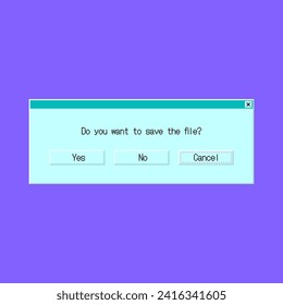 Cartoon Color Retro Window on Computer Monitor User Interface Element Technology Pc Concept Flat Design Style. Vector illustration