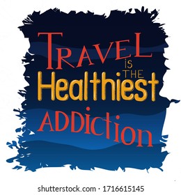 Cartoon color travel poster with the inscription. Vector illustration