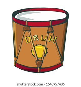 Cartoon color vector carnival drum 