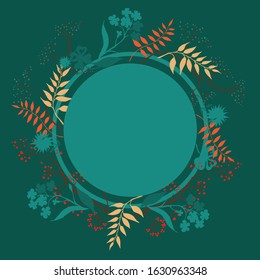 Cartoon color vector composition with wild flowers