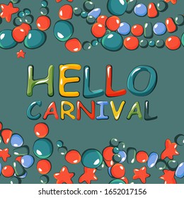 Cartoon color vector greeting carnival card