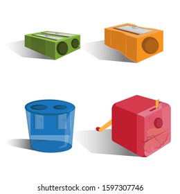 Cartoon color vector sharpener set