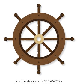 Cartoon Color Wooden Ship Wheel Stock Vector (Royalty Free) 1447062425 ...