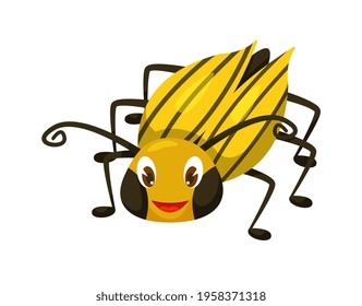 Cartoon colorado beetle isolated on white background