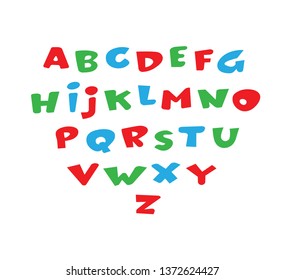 Cartoon colored alphabet