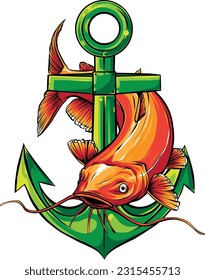Cartoon of colored catfish vector illustration design