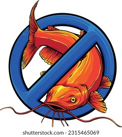 Cartoon of colored catfish vector illustration design