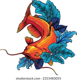 Cartoon of colored catfish vector illustration design