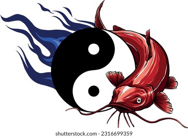 Cartoon of colored catfish vector illustration design