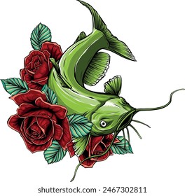 Cartoon of colored catfish vector illustration design