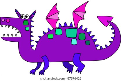Cartoon colored dragon symbol of new year