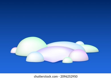 Cartoon colored drifts. Detail for a winter landscape 