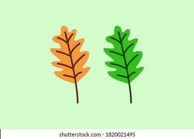 cartoon colored dual leaves vector designed 