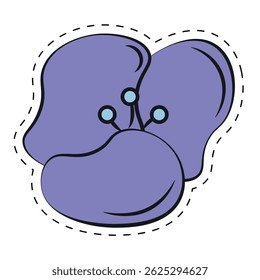Cartoon colored flower with petals. Vector illustration