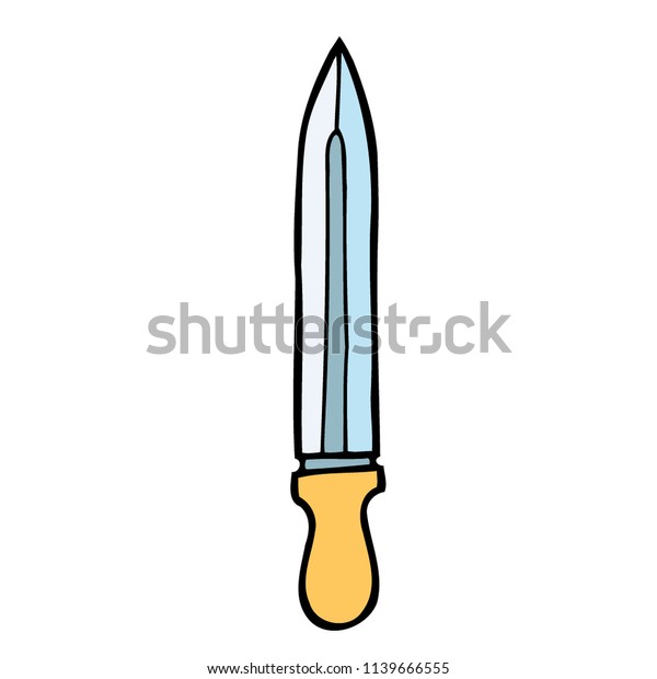 Cartoon Colored Image Dagger Vector Illustration Stock Vector (Royalty ...