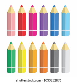Cartoon Colored Pencils Icon Vector Illustration