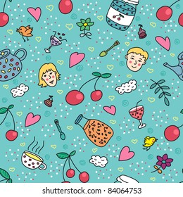 cartoon colored seamless pattern