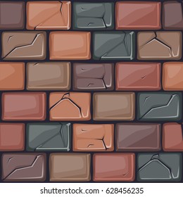 Cartoon colored stone Wall texture, seamless background