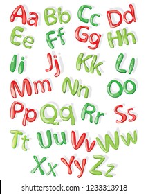 Cartoon colorful alphabet, vector illustrated. cartoon funny letters