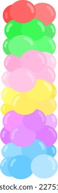 Cartoon colorful balloon bunch arch for holidays, festival, anniversary, graduation or birthday party decoration. 