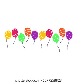 Cartoon colorful balloons for decoration, birthday party decoration, event