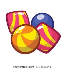 Cartoon colorful candies set. Vector illustration of treats for Halloween