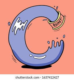 Cartoon Colorful Character English alphabet. Cute bold font. Handwritten ABC. Vector Handdrawn illustration. Art. Doodle.