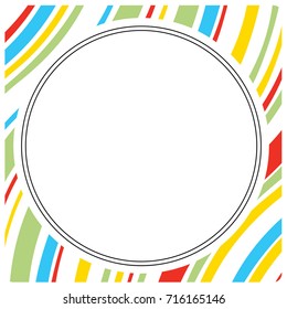 Cartoon and colorful circle frame