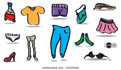 Cartoon and Colorful Clothes Set
