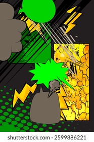 Cartoon colorful, comic book background. Retro vector comics pop art design.