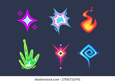 Dibujos animados coloridos diferentes efectos Vector