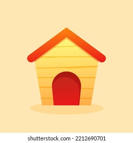 Cartoon Colorful Dog House Isolated On Light Background