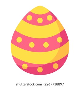 Cartoon colorful easter eggs icon.