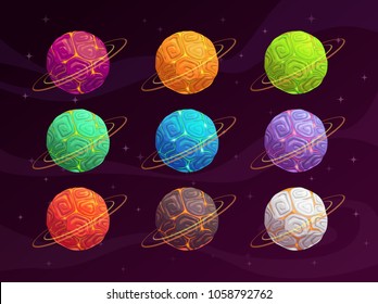 	
Cartoon colorful fantasy planets set. Space objects for game design. Vector cosmic illustration. - Powered by Shutterstock - Get 15% off with code: PIKWIZARD15