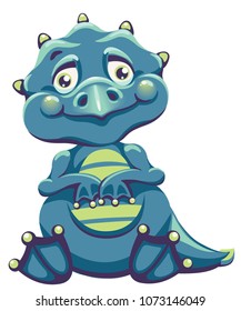 Cartoon colorful funny dinosaur