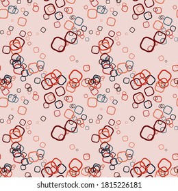 Cartoon colorful geo seamless pattern with chaotic round squares. Confetti wrapping paper. Messy geometric infinity background. Vector illustration.  