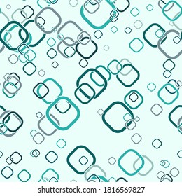 Cartoon colorful geo seamless pattern with chaotic round squares. Confetti wrapping paper. Messy geometric infinity background. Vector illustration.  