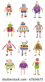 cartoon colorful robot icon