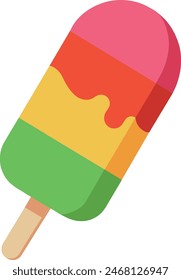 cartoon colorful sweet dessert popsicle ice lolly illustration