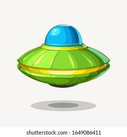 cartoon colorful ufo on white