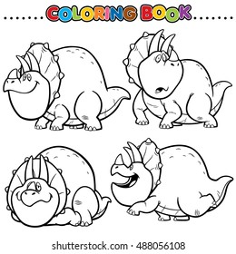 Cartoon Coloring Book - Dinosaurs Character 