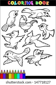 Cartoon coloring book illustrations. Series for young children.