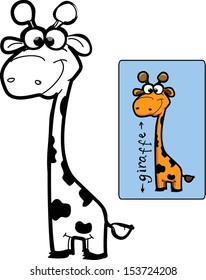 Cartoon coloring- cute giraffe