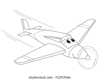 cartoon coloring helicopter with faces. Live transport. Vector illustration.