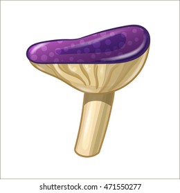 Cartoon coloured mushroom isolated on white background. Vector illustration. EPS 10. 