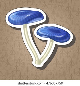 Cartoon coloured mushroom isolated. Vector illustration. EPS 10. 