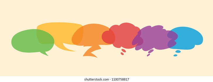 Cartoon colourful speech bubbles in vector graphics